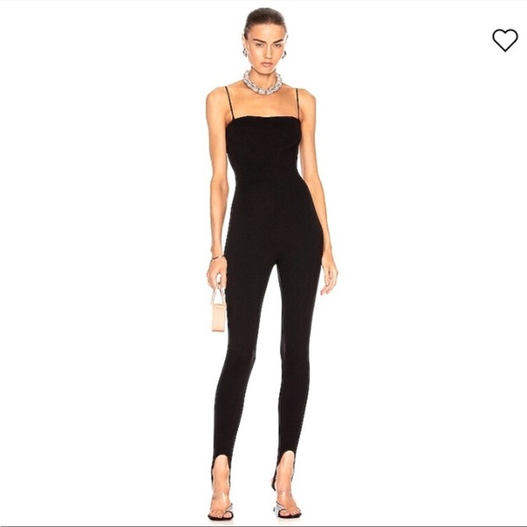 Wolford Γ Amina Muaddi One Piece Strapless Catsuit Jumsuit Black Org $870 small - Picture 4 of 12